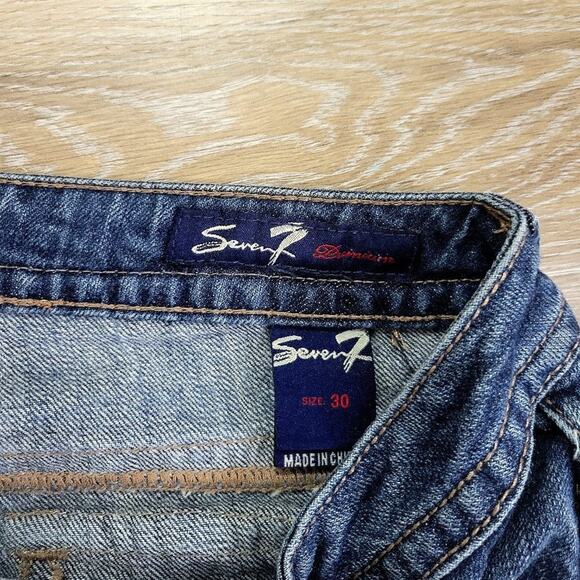 SEVEN7 Premium Denim Distressed Flare Leg Jeans 30 - Picture 4 of 10